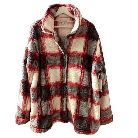 NWT PJ Salvage Women's plush cozy Shacket Size Small/ Medium - Picture 1 of 10